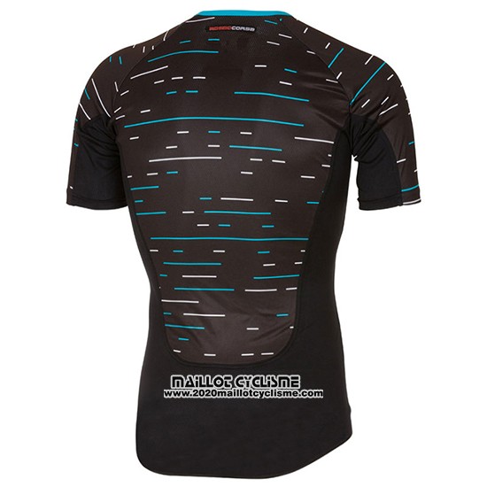 2017 Maillot Ciclismo Sky Noir et Bleu Clair Manches Courtes et Cuissard